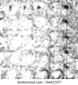 Spotted black and white grunge vector line background. Abstract halftone illustration background. Grunge grid polka dot background pattern
