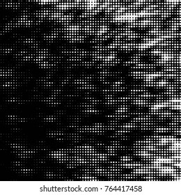 Spotted black and white grunge vector line background. Abstract halftone illustration background. Grunge grid polka dot background pattern
