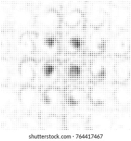 Spotted black and white grunge vector line background. Abstract halftone illustration background. Grunge grid polka dot background pattern
