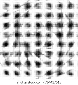 Spotted black and white grunge vector line background. Abstract halftone illustration background. Grunge grid polka dot background pattern

