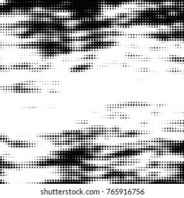 Spotted black and white grunge vector line background. Abstract halftone illustration background. Grunge grid polka dot background pattern
