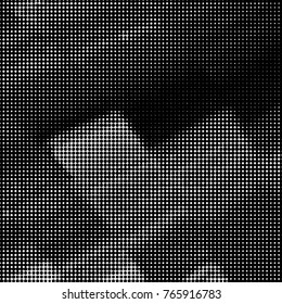 Spotted black and white grunge vector line background. Abstract halftone illustration background. Grunge grid polka dot background pattern
