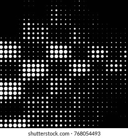 Spotted black and white grunge vector line background. Abstract halftone illustration background. Grunge grid polka dot background pattern
