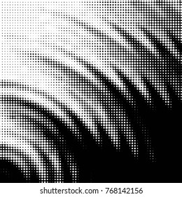 Spotted black and white grunge vector line background. Abstract halftone illustration background. Grunge grid polka dot background pattern
