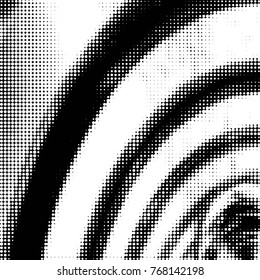 Spotted black and white grunge vector line background. Abstract halftone illustration background. Grunge grid polka dot background pattern
