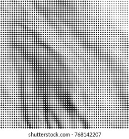 Spotted black and white grunge vector line background. Abstract halftone illustration background. Grunge grid polka dot background pattern
