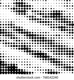Spotted black and white grunge vector line background. Abstract halftone illustration background. Grunge grid polka dot background pattern
