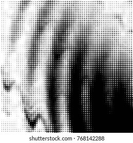 Spotted black and white grunge vector line background. Abstract halftone illustration background. Grunge grid polka dot background pattern
