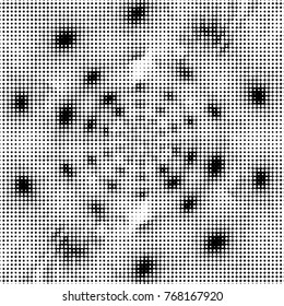 Spotted black and white grunge vector line background. Abstract halftone illustration background. Grunge grid polka dot background pattern
