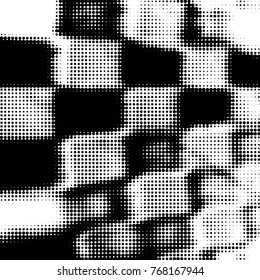 Spotted black and white grunge vector line background. Abstract halftone illustration background. Grunge grid polka dot background pattern
