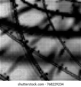 Spotted black and white grunge vector line background. Abstract halftone illustration background. Grunge grid polka dot background pattern
