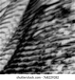 Spotted black and white grunge vector line background. Abstract halftone illustration background. Grunge grid polka dot background pattern

