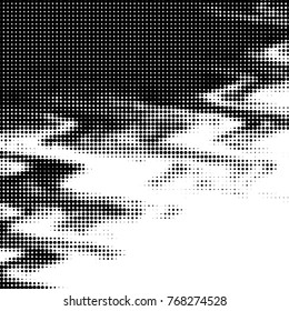 Spotted black and white grunge vector line background. Abstract halftone illustration background. Grunge grid polka dot background pattern
