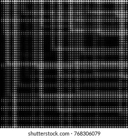 Spotted black and white grunge vector line background. Abstract halftone illustration background. Grunge grid polka dot background pattern
