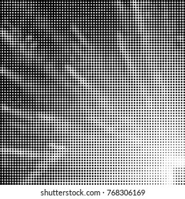 Spotted black and white grunge vector line background. Abstract halftone illustration background. Grunge grid polka dot background pattern
