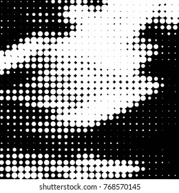 Spotted black and white grunge vector line background. Abstract halftone illustration background. Grunge grid polka dot background pattern

