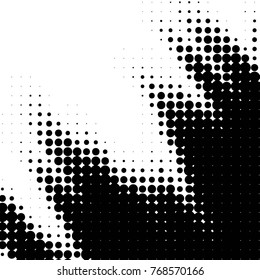 Spotted black and white grunge vector line background. Abstract halftone illustration background. Grunge grid polka dot background pattern
