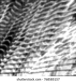Spotted black and white grunge vector line background. Abstract halftone illustration background. Grunge grid polka dot background pattern
