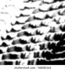 Spotted black and white grunge vector line background. Abstract halftone illustration background. Grunge grid polka dot background pattern
