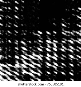 Spotted black and white grunge vector line background. Abstract halftone illustration background. Grunge grid polka dot background pattern
