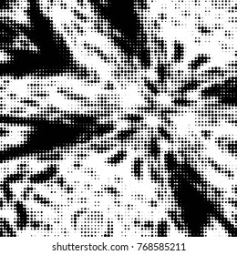 Spotted black and white grunge vector line background. Abstract halftone illustration background. Grunge grid polka dot background pattern
