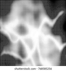 Spotted black and white grunge vector line background. Abstract halftone illustration background. Grunge grid polka dot background pattern
