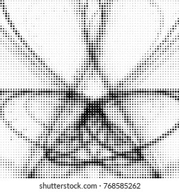 Spotted black and white grunge vector line background. Abstract halftone illustration background. Grunge grid polka dot background pattern
