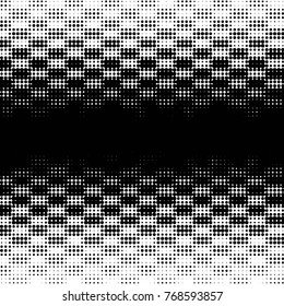 Spotted black and white grunge vector line background. Abstract halftone illustration background. Grunge grid polka dot background pattern
