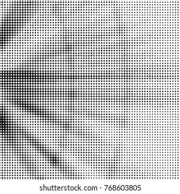 Spotted black and white grunge vector line background. Abstract halftone illustration background. Grunge grid polka dot background pattern

