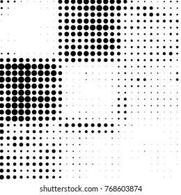Spotted black and white grunge vector line background. Abstract halftone illustration background. Grunge grid polka dot background pattern
