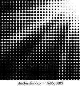 Spotted black and white grunge vector line background. Abstract halftone illustration background. Grunge grid polka dot background pattern
