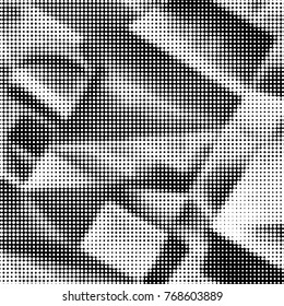 Spotted black and white grunge vector line background. Abstract halftone illustration background. Grunge grid polka dot background pattern
