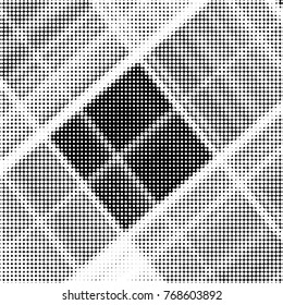 Spotted black and white grunge vector line background. Abstract halftone illustration background. Grunge grid polka dot background pattern
