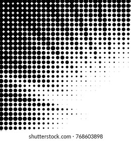 Spotted black and white grunge vector line background. Abstract halftone illustration background. Grunge grid polka dot background pattern

