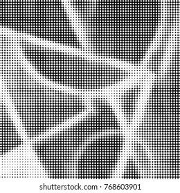 Spotted black and white grunge vector line background. Abstract halftone illustration background. Grunge grid polka dot background pattern
