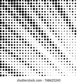 Spotted black and white grunge vector line background. Abstract halftone illustration background. Grunge grid polka dot background pattern
