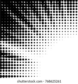 Spotted black and white grunge vector line background. Abstract halftone illustration background. Grunge grid polka dot background pattern
