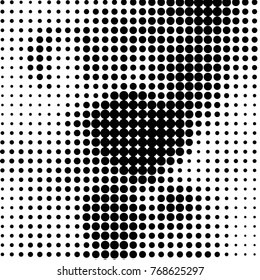 Spotted black and white grunge vector line background. Abstract halftone illustration background. Grunge grid polka dot background pattern

