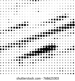Spotted black and white grunge vector line background. Abstract halftone illustration background. Grunge grid polka dot background pattern
