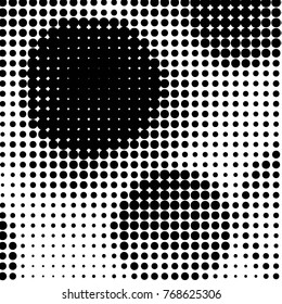 Spotted black and white grunge vector line background. Abstract halftone illustration background. Grunge grid polka dot background pattern
