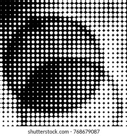 Spotted black and white grunge vector line background. Abstract halftone illustration background. Grunge grid polka dot background pattern
