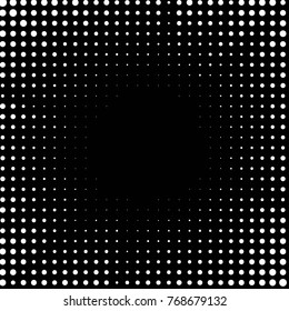 Spotted black and white grunge vector line background. Abstract halftone illustration background. Grunge grid polka dot background pattern
