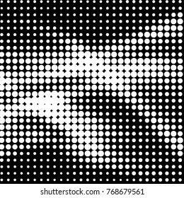 Spotted black and white grunge vector line background. Abstract halftone illustration background. Grunge grid polka dot background pattern
