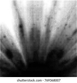 Spotted black and white grunge vector line background. Abstract halftone illustration background. Grunge grid polka dot background pattern
