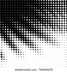 Spotted black and white grunge vector line background. Abstract halftone illustration background. Grunge grid polka dot background pattern
