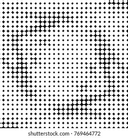 Spotted black and white grunge vector line background. Abstract halftone illustration background. Grunge grid polka dot background pattern

