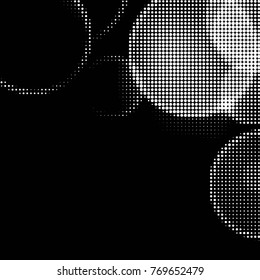 Spotted black and white grunge vector line background. Abstract halftone illustration background. Grunge grid polka dot background pattern
