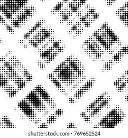 Spotted black and white grunge vector line background. Abstract halftone illustration background. Grunge grid polka dot background pattern
