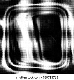 Spotted black and white grunge vector line background. Abstract halftone illustration background. Grunge grid polka dot background pattern
