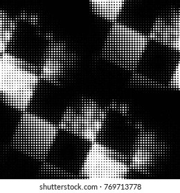 Spotted black and white grunge vector line background. Abstract halftone illustration background. Grunge grid polka dot background pattern
